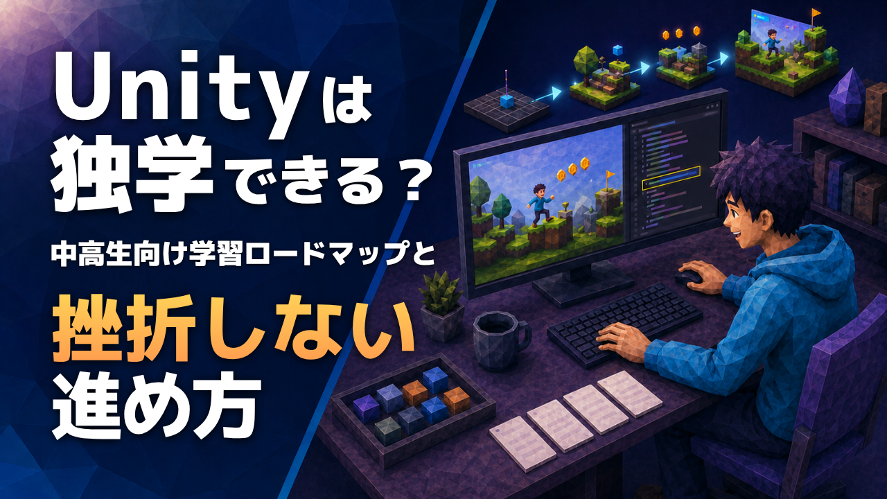 Unityは独学できる？中高生向け学習ロードマップと挫折しない進め方