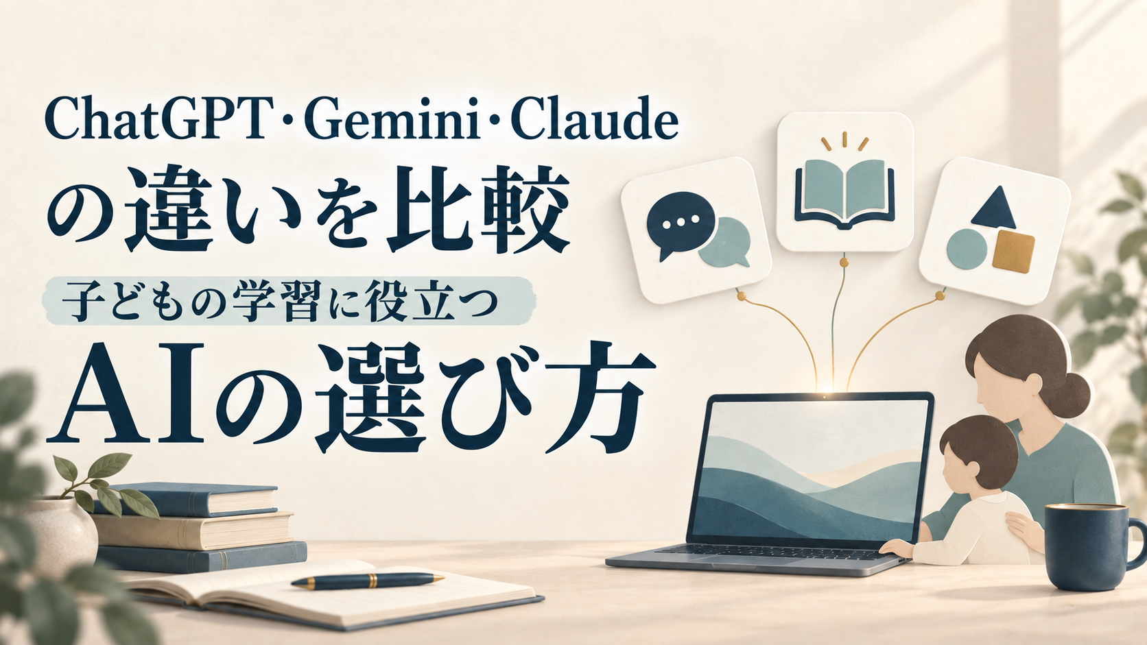 ChatGPT・Gemini・Claudeの違いを比較｜子どもの学習に役立つAIの選び方